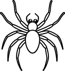Simple Black Spider Line Art for Halloween