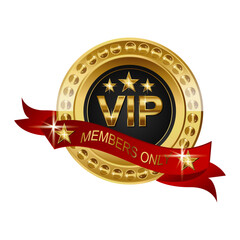 Golden VIP Casino Chip Vector Illustration