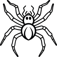 Simple Black Line Art Spider Illustration for Halloween