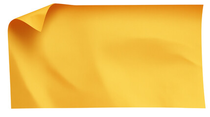 Obraz premium yellow piece of paper with curled corner isolated on white background
