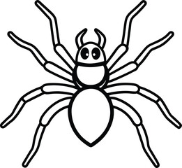 Simple Black Line Art Spider Illustration for Halloween