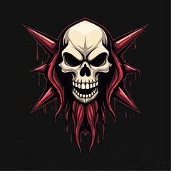 Fototapeta premium Skull Hero Mascot Logo – Esports, Gaming, and Fantasy Character Illustration