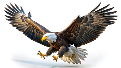 Obraz premium Powerful Bald Eagle in Flight, Ready to Land