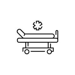 Hospital bed icon. Simple hospital bed icon for social media, app and web design. Vector illustration.