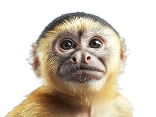 Obraz premium Portrait Of A Baby Monkey Isolated On A White Background