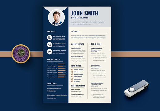 Business Manager Resume Tempalte