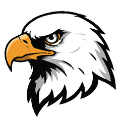 Naklejka premium Eagle Head Silhouette Vector Icon Illustration Isolated on White Background