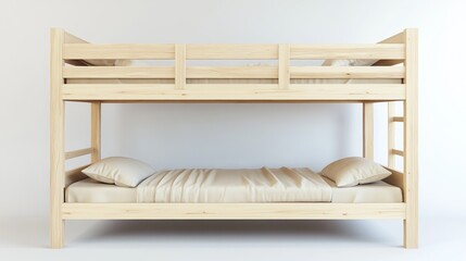 Simple Wooden Bunk Bed in a Minimalist Setting