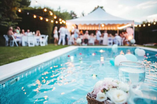 Poolside Celebration: Outdoor Party with Friends and Family