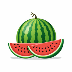 fresh watermelon and two slices watermelon