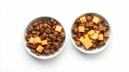 Chocolate cereal with cheddar cheese cubes a surprisingly tasty combination