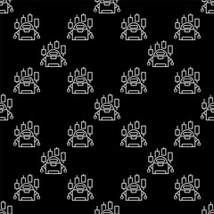 Cryptocurrency Trading Bot vector Automation Tool seamless pattern in thin line style