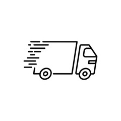 Fast delivery icon. Simple fast delivery truck icon for social media, app and web design. Vector illustration.