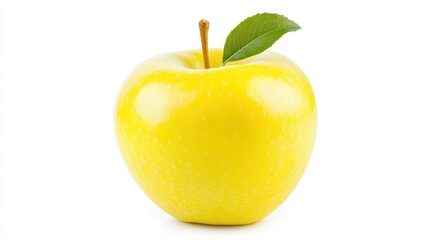 Vibrant yellow apple fresh fruit stock photo healthy food image clean and glossy texture