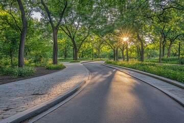 Fototapeta premium Sunlight Path Through Trees