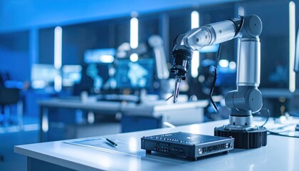Robot Arm Performing Precision Work in a Research Lab
