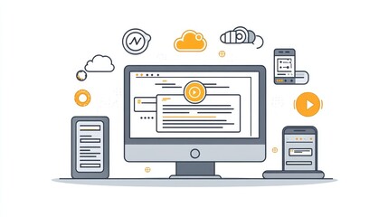 Infrastructure as Code IaC concept visualized with scripts, cloud icons, and CICD tools