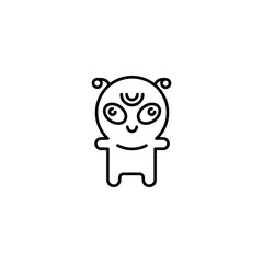 Alien icon. Simple alien icon for social media, app and web design. Vector illustration.