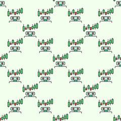 Trading Bot vector Crypto Automation Tool colored seamless pattern