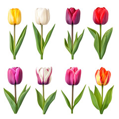 Fototapeta premium set pes tulips