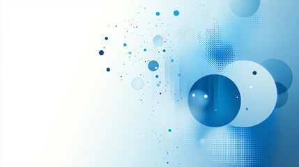 World Science Day abstract background with blue geometric elements, clean modern typography space, flat design celebration concept