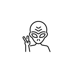 Alien icon. Simple alien icon for social media, app and web design. Vector illustration.