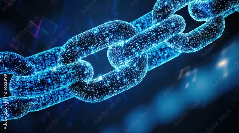 Poster virtualized data network with blockchain nodes representing secure digital business solutions