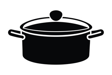 Silhouette presents a sleek black cooking pot, elegantly topped with a lid