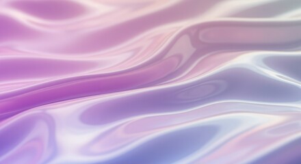 Obraz premium Fluid Motion of Iridescent Silk Fabric with Soft Pastel Tones in a Gentle Flowing Pattern Ideal for Backgrounds and Textures