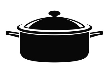 Black pot with lid offers simplicity and modern style for cooking delicious homemade meals
