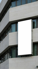 Blank billboard mockup on modern building exterior perfect for advertising design and branding projects