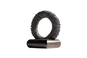 Metal ring on a block on transparent background