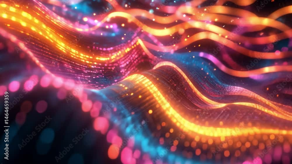 Poster vibrant energy flow: a captivating visualization of energy streams, depicting the dynamic flow of li