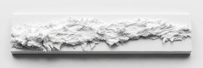 Abstract sculpted relief, textured white form