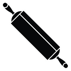 This solid black rolling pin is great for baking products transparent background