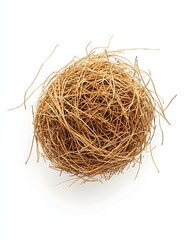 Top View of Tumbleweed Isolated on White Background