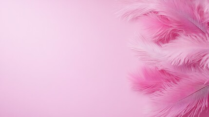 Pink ostrich feathers on pale pink background soft delicate texture elegant design
