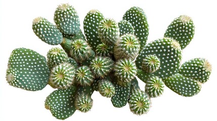 Top View of Cactus Isolated on White Background