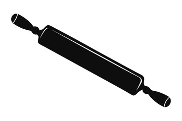 A sleek black rolling pin icon provides a stylish baking silhouette for designs