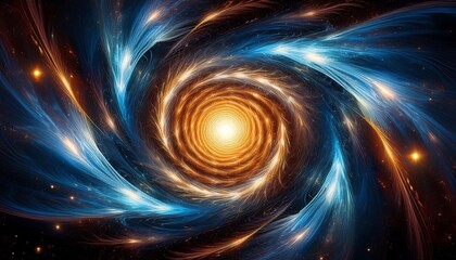 Obraz premium vortex type energy vortex in the center of the star