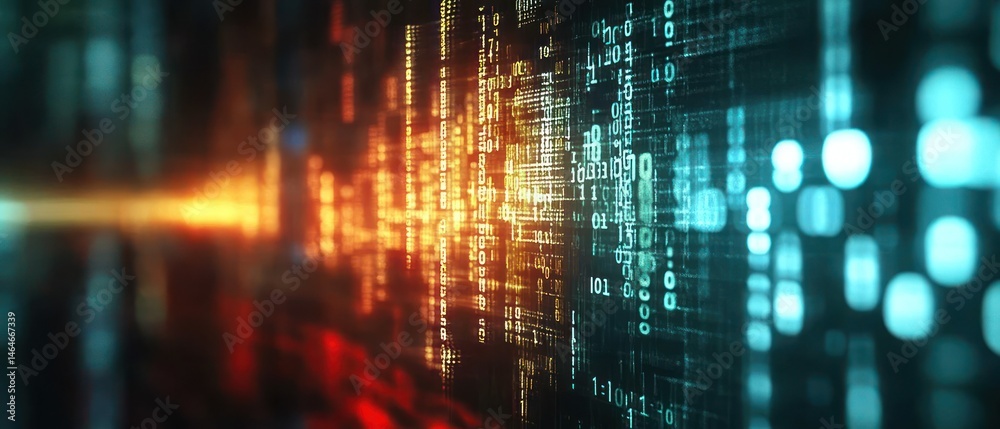Poster abstract binary code display