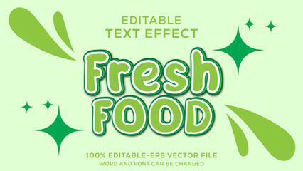 Fresh Food Editable text effect 3d style