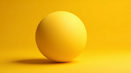 Yellow 3D sphere, smooth texture, clean solid background, modern aesthetic