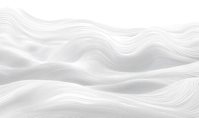 Obraz premium Abstract white wavy lines create a smooth, flowing, and elegant design. Soft, undulating forms resemble a landscape or fabric