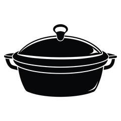 Black stockpot with lid showcasing a sleek monochrome aesthetic is seen directly