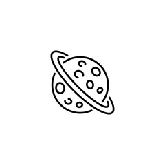 Ringed planet icon. Simple space planet icon for social media, app and web design. Vector illustration.