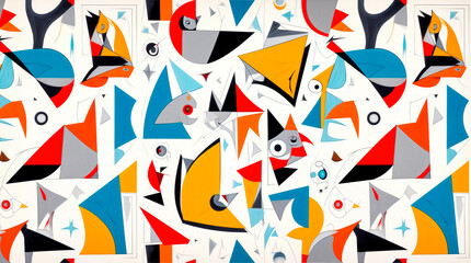 Fun colorful baby toys seamless pattern. Abstract retro style children's art background for kids, fashion design with geometric mosaic shapes.