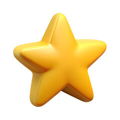 Obraz premium A high quality 3d rendering icon of a golden star isolated against a White background suitable for various design projects.