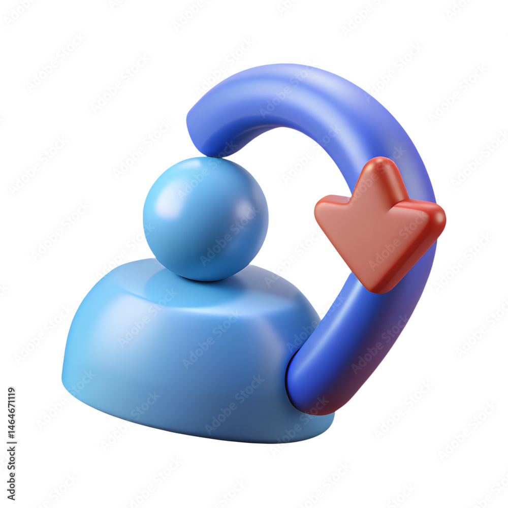 Poster attractive three dimensional rendering featuring a downward arrow symbol indicating high quality 3d 