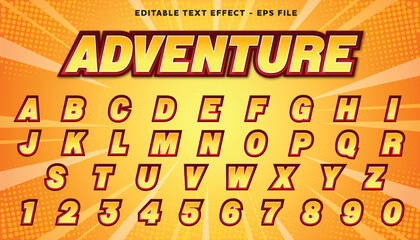 adventure editable  text and alphabet effect with modern background